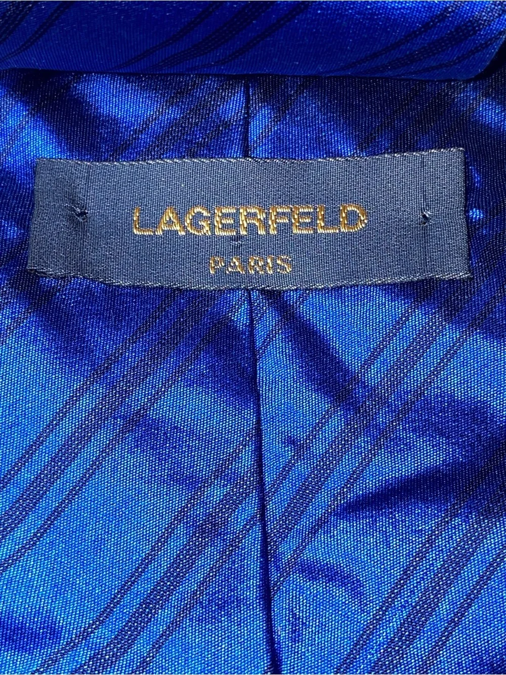 Karl Lagerfeld Electric Blue Striped Tie